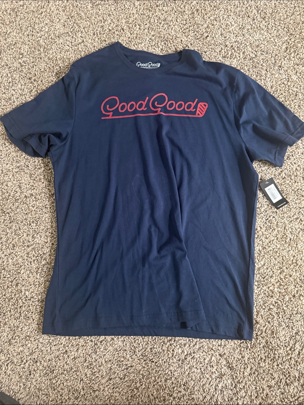 Men's Navy Good Good Golf T-Shirt with Red Logo